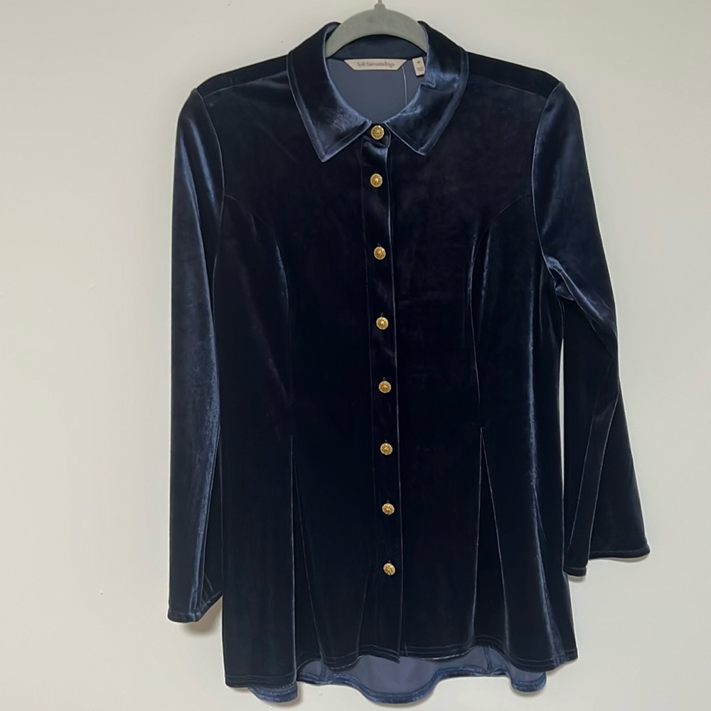 NWT Soft Surroundings women’s enchanted velvet shirt blouse